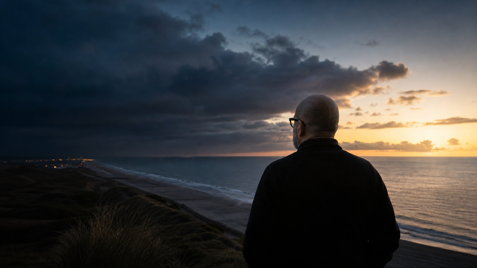 Jean-Pierre looking toward the horizon — Bye Bye Belgium